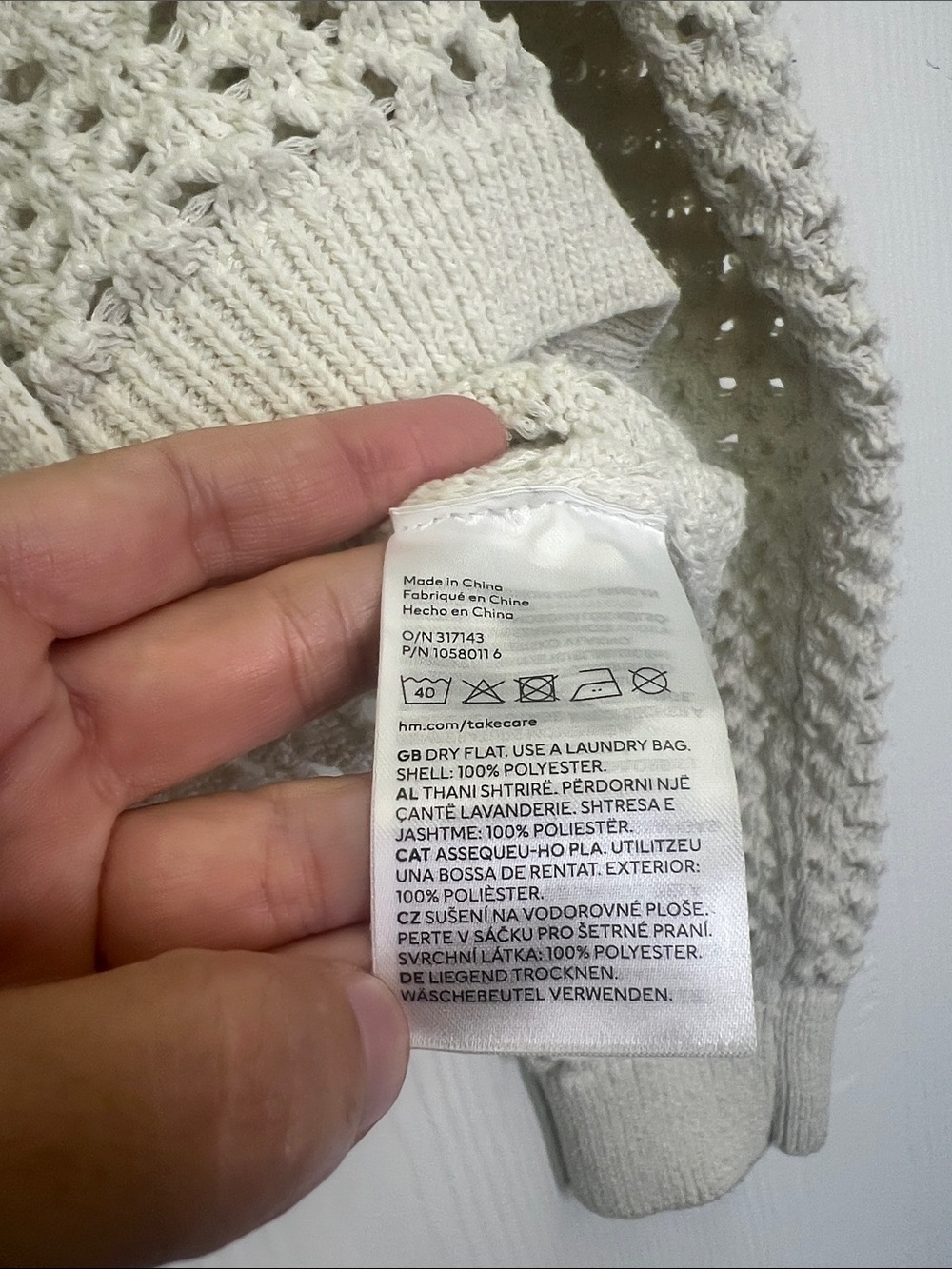 H&M - Cream Ivory Open Knit Button Down Lightweight Long Sleeve Cardigan Size XS - Picture 9 of 11